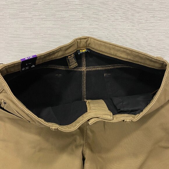 CAT Caterpillar Work Pants Mens 40 x 30 Brown Canvas Fleece Lined Insulated DIRT - Picture 7 of 14